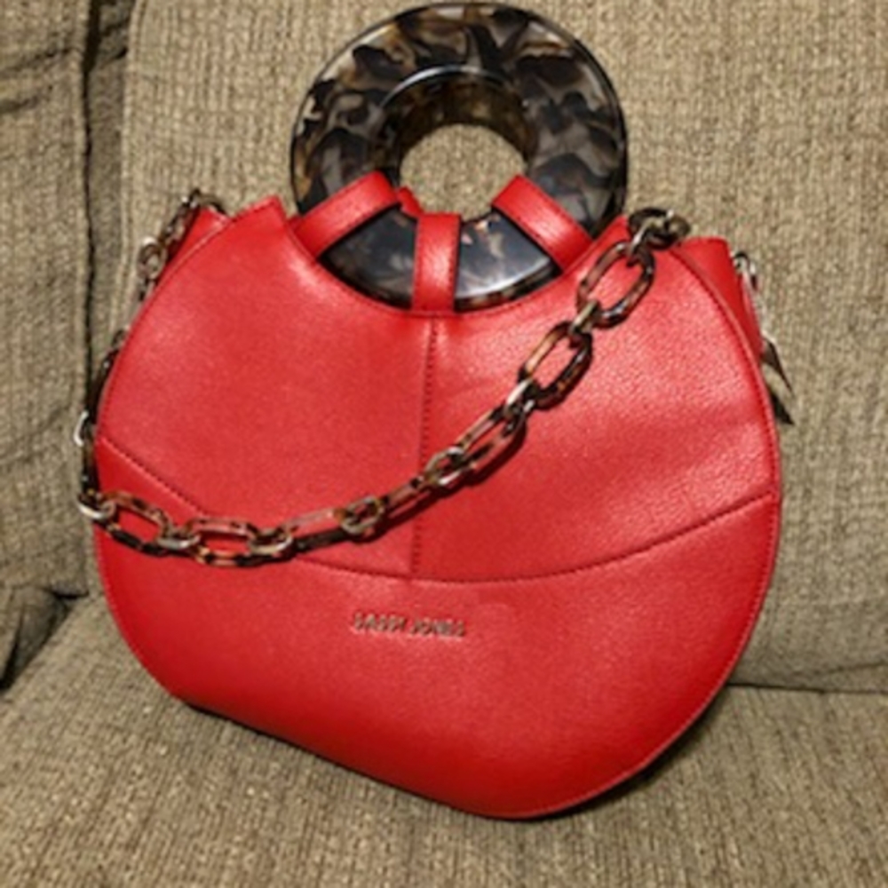 Sassy Jones Red Leather Shoulder Bag